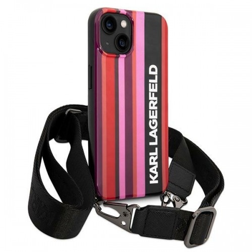 Karl Lagerfeld KLHCP14SSTSTP iPhone 14 6,1" hardcase różowy|pink Color Stripes Strap image 3