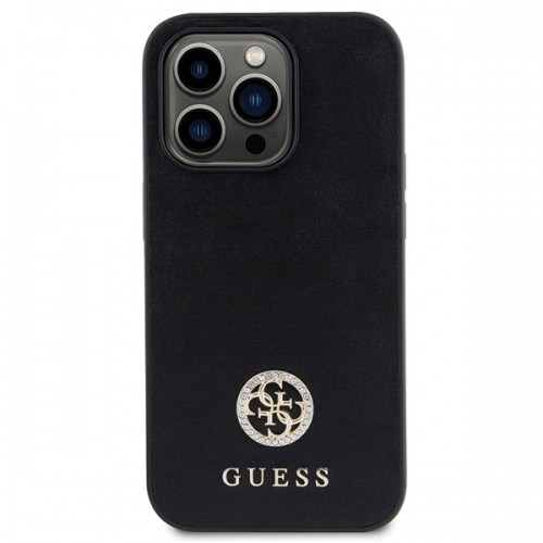 Guess GUHCP14LPS4DGPK iPhone 14 Pro 6.1" czarny|black hardcase Strass Metal Logo image 3