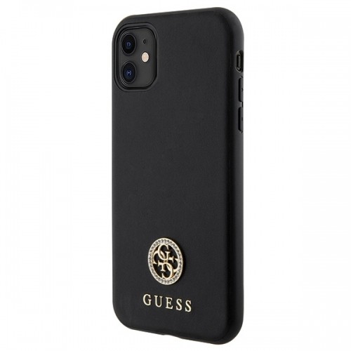 Guess GUHCN61PS4DGPK iPhone 11 | Xr 6.1" czarny|black hardcase Strass Metal Logo image 3