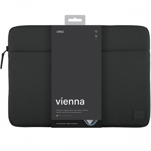 UNIQ etui Vienna laptop Sleeve 14" czarny|midnight black Waterproof RPET image 3