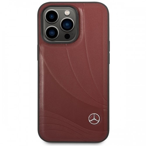 Mercedes MEHCP14L8ROLR iPhone 14 Pro 6.1" czarny|black hardcase Leather Wave Patern image 3