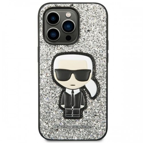 Karl Lagerfeld KLHCP14XGFKPG iPhone 14 Pro Max 6,7" hardcase srebrny|silver Glitter Flakes Ikonik image 3