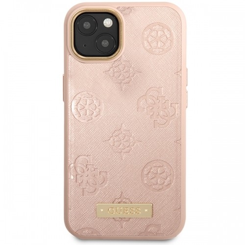 Guess GUHMP14SSAPSTP iPhone 14 6,1" różowy|pink hardcase Peony Logo Plate MagSafe image 3