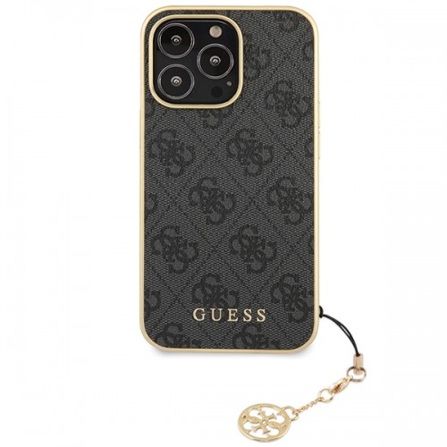 Guess GUHCP14XGF4GGR iPhone 14 Pro Max 6.7" szary|grey hardcase 4G Charms Collection image 3