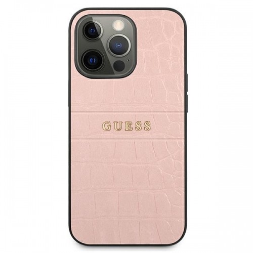 Guess GUHCP13LPCRBPI iPhone 13 Pro | 13 6,1" różowy|pink Croco Strap Collection image 3