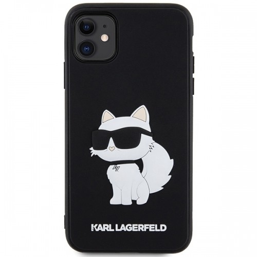 Original Pouch KARL LAGERFELD hardcase Rubber Choupette 3D KLHCN613DRKHNK for Iphone 11| Xr Black image 3