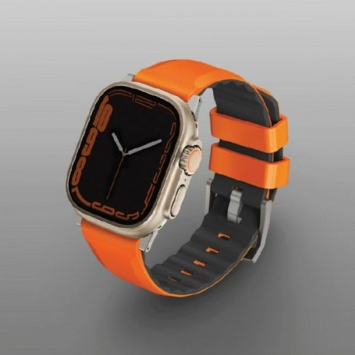 UNIQ pasek Linus Apple Watch Series 1|2|3|4|5|6|7|8|SE|SE2|Ultra 42|44|45|49mm Airosoft Silicone pomarańczowy|volt orange image 3