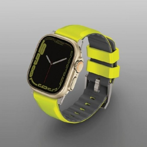 UNIQ pasek Linus Apple Watch Series 1|2|3|4|5|6|7|8|SE|SE2|Ultra 42|44|45|49mm Airosoft Silicone limonkowy|lime green image 3