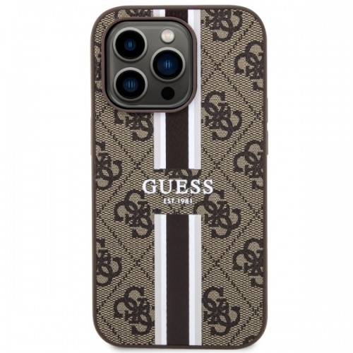 Guess GUHMP14XP4RPSW iPhone 14 Pro Max 6.7" brązowy|brown hardcase 4G Printed Stripes MagSafe image 3