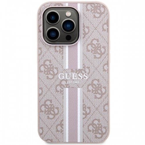 Guess GUHMP14XP4RPSP iPhone 14 Pro Max 6,7" różowy|pink hardcase 4G Printed Stripes MagSafe image 3