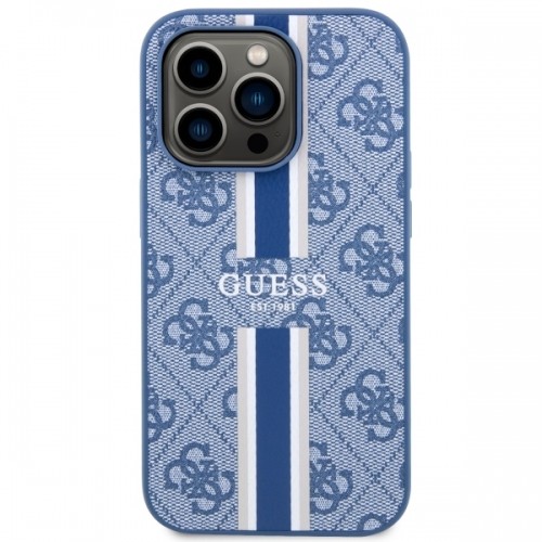 Guess GUHMP14XP4RPSB iPhone 14 Pro Max 6.7" niebieski|blue hardcase 4G Printed Stripes MagSafe image 3