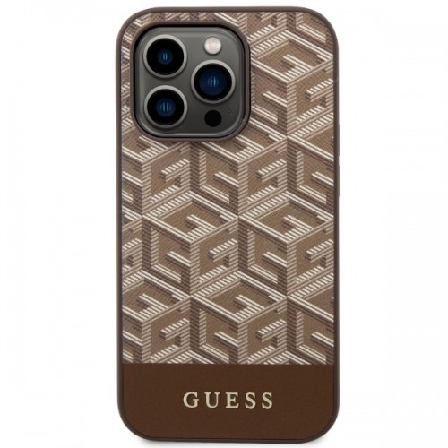 Guess GUHMP14XHGCFSEW iPhone 14 Pro Max 6.7" brązowy|brown hard case GCube Stripes MagSafe image 3