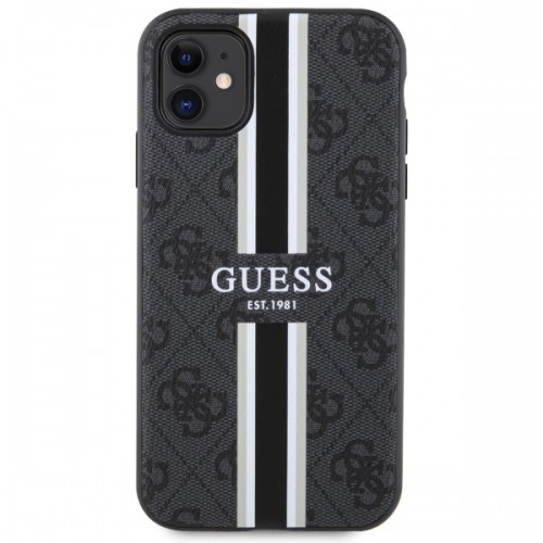 Guess GUHMN61P4RPSK iPhone 11 | Xr czarny|black hardcase 4G Printed Stripes MagSafe image 3
