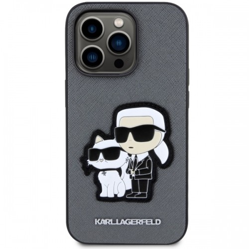 Karl Lagerfeld KLHCP14LSANKCPG iPhone 14 Pro 6.1" hardcase srebrny|silver Saffiano Karl & Choupette image 3