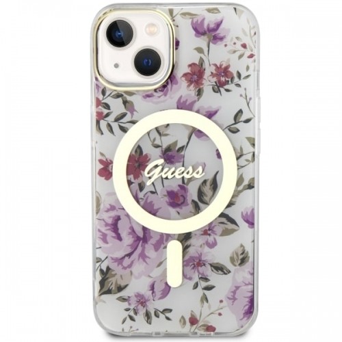 Guess GUHMP14SHCFWST iPhone 14 6.1" transparent hardcase Flower MagSafe image 3