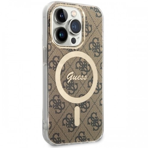 Guess GUHMP14LH4STW iPhone 14 Pro 6.1" brązowy|brown hardcase 4G MagSafe image 3