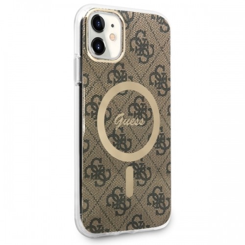 Guess GUHMN61H4STW iPhone 11 6.1" brązowy|brown hardcase 4G MagSafe image 3