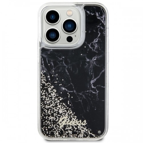 Guess GUHCP14LLCSGSGK iPhone 14 Pro 6.1" czarny|black hardcase Liquid Glitter Marble image 3