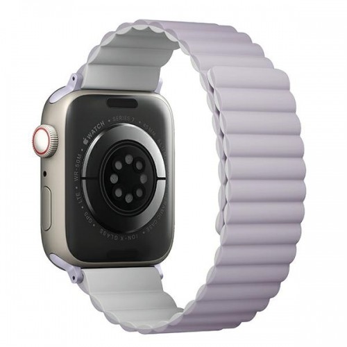 UNIQ pasek Revix Apple Watch Series 4|5|6|7|8|SE|SE2 38|40|41mm. Reversible Magnetic lilak-biały|lilac-white image 3