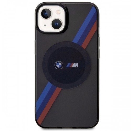 Etui BMW BMHMP14SHDTK iPhone 14 6.1" szary|grey Tricolor Stripes MagSafe image 3