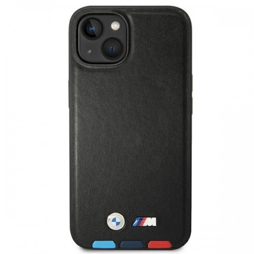Etui BMW BMHCP14S22PTDK iPhone 14 6,1" czarny|black Leather Stamp Tricolor image 3
