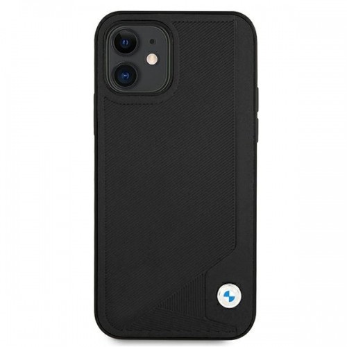 Etui BMW BMHCP12SRCDPK iPhone 12 mini 5,4" czarny|black hardcase Leather Deboss image 3