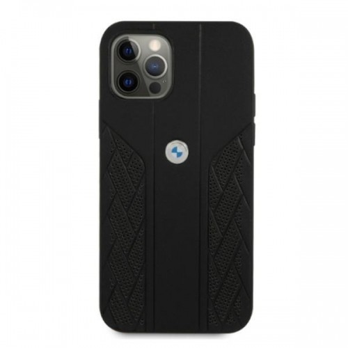 Etui BMW BMHCP12MRSPPK iPhone 12|12 Pro 6,1" czarny|black hardcase Leather Curve Perforate image 3