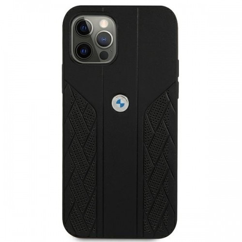 Etui BMW BMHCP12LRSPPK iPhone 12 Pro Max 6,7" czarny|black hardcase Leather Curve Perforate image 3