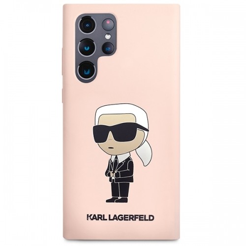 Karl Lagerfeld KLHCS23LSNIKBCP Sam S23 Ultra S918 hardcase różowy|pink Silicone Ikonik image 3