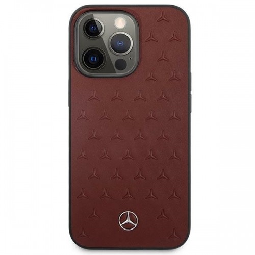 Mercedes MEHCP13LPSQRE iPhone 13 Pro | 13 6,1" czerwony|red hardcase Leather Stars Pattern image 3