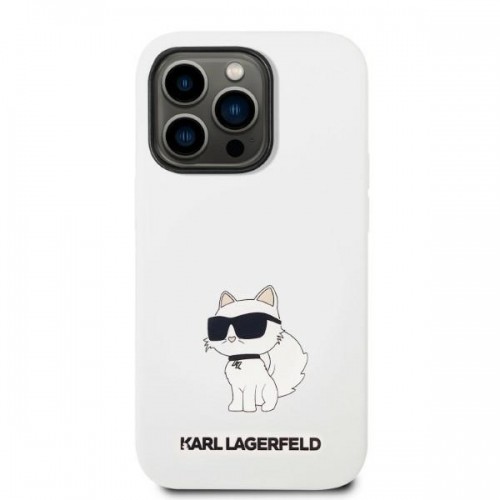 Karl Lagerfeld KLHMP14LSNCHBCH iPhone 14 Pro 6,1" hardcase biały|white Silicone Choupette MagSafe image 3