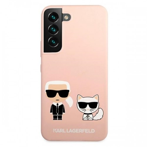 Karl Lagerfeld KLHCS22MSSKCI S22+ S906 hardcase jasno różowy|light pink Silicone Ikonik Karl & Choupette image 3