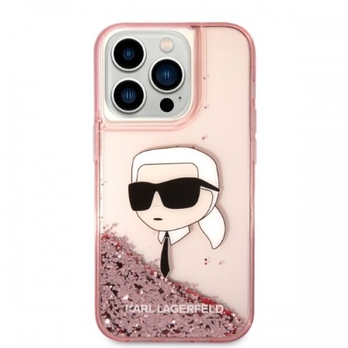 Karl Lagerfeld KLHCP14XLNKHCP iPhone 14 Pro Max 6,7" różowy|pink hardcase Glitter Karl Head image 3