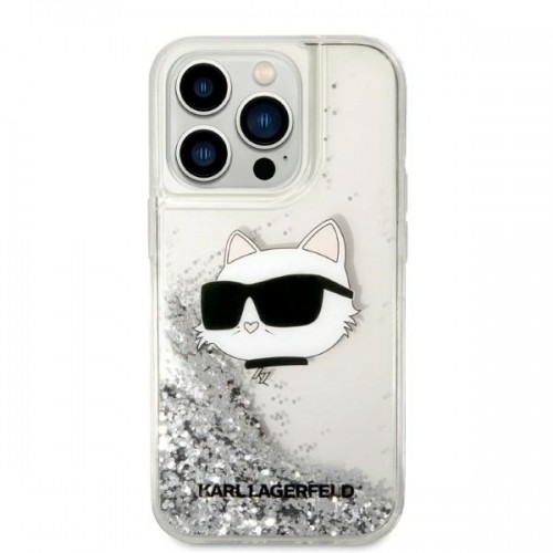 Karl Lagerfeld KLHCP14XLNCHCS iPhone 14 Pro Max 6,7" srebrny|silver hardcase Glitter Choupette Head image 3