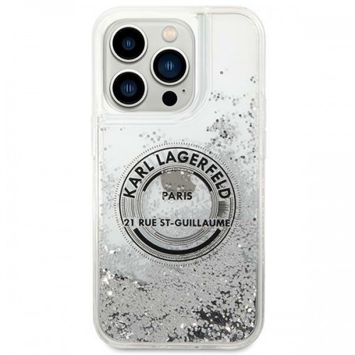 Karl Lagerfeld KLHCP14XLCRSGRS iPhone 14 Pro Max 6,7" srebrny|silver hardcase Liquid Glitter RSG image 3