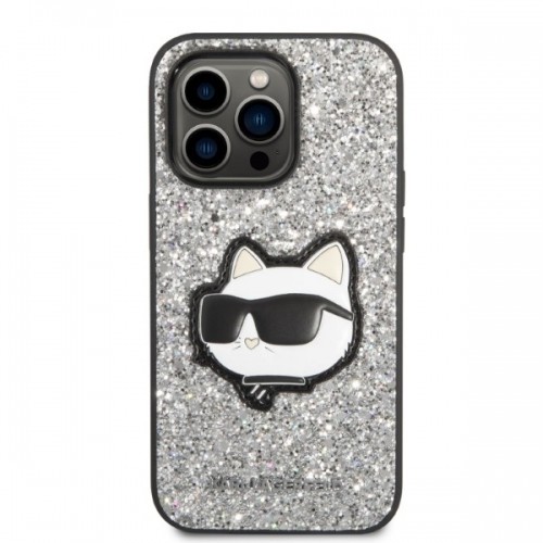Karl Lagerfeld KLHCP14XG2CPS iPhone 14 Pro Max 6,7" srebrny|silver hardcase Glitter Choupette Patch image 3