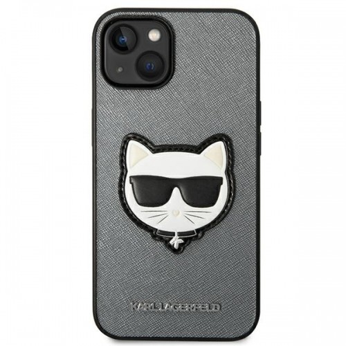 Karl Lagerfeld KLHCP14SSAPCHG iPhone 14 6,1" hardcase srebrny|silver Saffiano Choupette Head Patch image 3