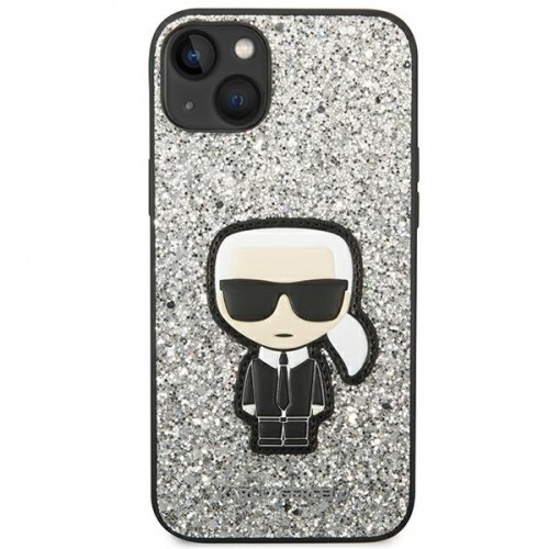 Karl Lagerfeld KLHCP14SGFKPG iPhone 14 6,1" hardcase srebrny|silver Glitter Flakes Ikonik image 3