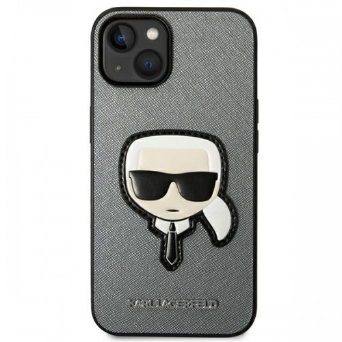 Karl Lagerfeld KLHCP14MSAPKHG iPhone 14 Plus 6,7" srebrny|silver hardcase Saffiano Karl`s Head Patch image 3