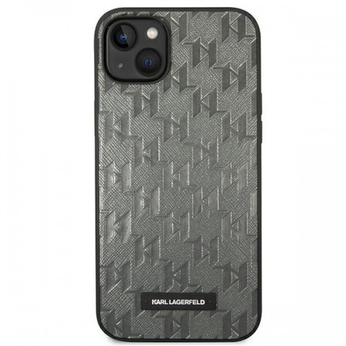 Karl Lagerfeld KLHCP14MSAKLHPG iPhone 14 Plus 6,7" hardcase szary|grey Saffiano Mono Metal Logo image 3