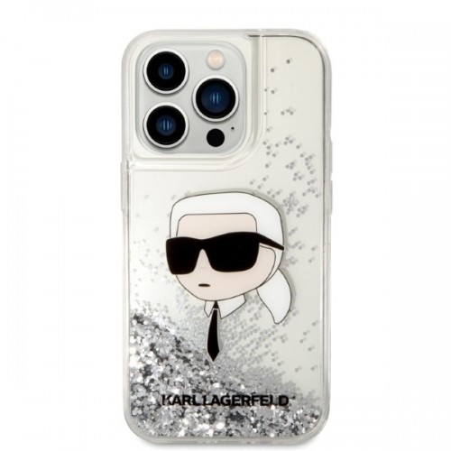 Karl Lagerfeld KLHCP14LLNKHCH iPhone 14 Pro 6,1" srebrny|silver hardcase Glitter Karl Head image 3