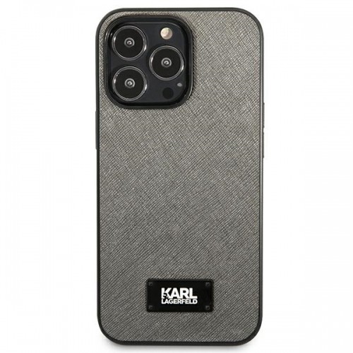 Karl Lagerfeld KLHCP13XSFMP2DG iPhone 13 Pro Max 6,7" hardcase srebrny|silver Saffiano Plaque image 3