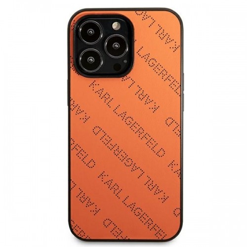 Karl Lagerfeld KLHCP13XPTLO iPhone 13 Pro Max 6,7" hardcase pomarańczowy|orange Perforated Allover image 3