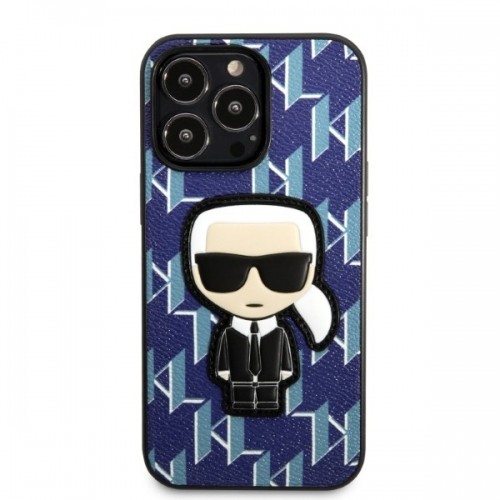 Karl Lagerfeld KLHCP13XPMNIKBL iPhone 13 Pro Max 6,7" hardcase niebieski|blue Monogram Ikonik Patch image 3