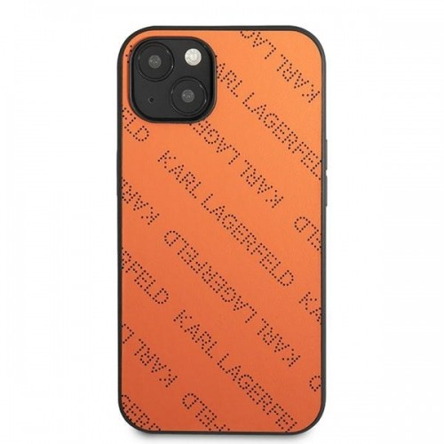 Karl Lagerfeld KLHCP13SPTLO iPhone 13 mini 5,4" hardcase pomarańczowy|orange Perforated Allover image 3