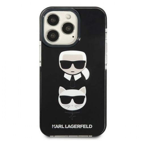 Karl Lagerfeld KLHCP13LTPE2TK iPhone 13 Pro | 13 6,1" hardcase czarny|black Karl&Choupette Head image 3