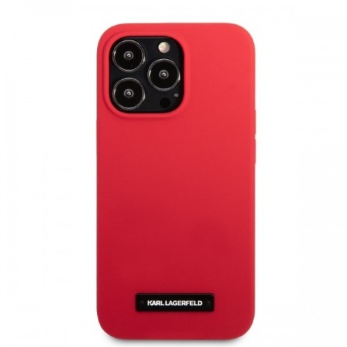 Karl Lagerfeld KLHCP13LSLMP1R iPhone 13 Pro | 13 6,1" hardcase czerwony|red Silicone Plaque image 3