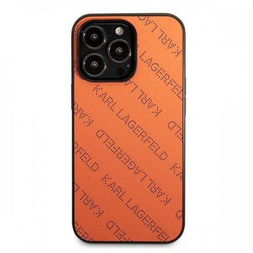 Karl Lagerfeld KLHCP13LPTLO iPhone 13 Pro | 13 6,1" hardcase pomarańczowy|orange Perforated Allover image 3