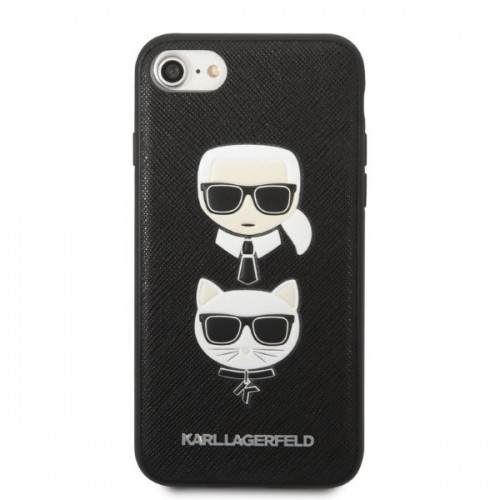 Karl Lagerfeld KLHCI8SAKICKCBK iPhone 7|8 | SE 2020 | SE 2022 czarny|black hardcase Saffiano Karl&Choupette Head image 3