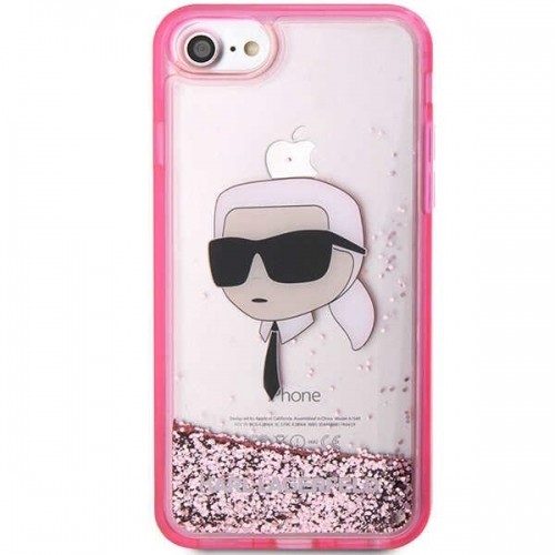 Karl Lagerfeld KLHCI8LNKHCP iPhone 7|8| SE 2020 | SE 2022 różowy|pink hardcase Glitter Karl Head image 3
